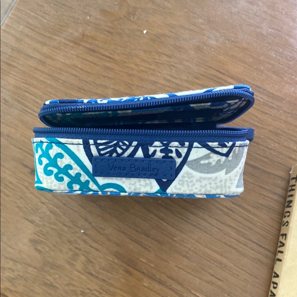 Vera Bradley Blue and Cream Patterned Wallet